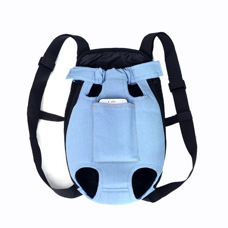 Denim Pet Backpack: Travel Carrier for Small Dogs and Cats