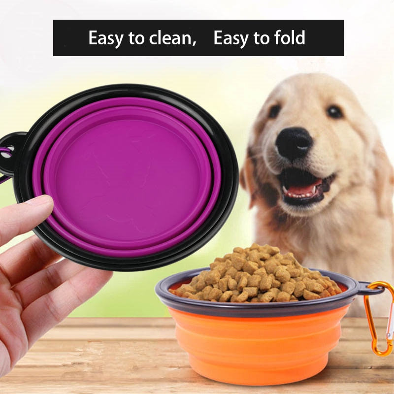 Large Collapsible Silicone Dog Bowl: Travel-friendly Pet Feeder